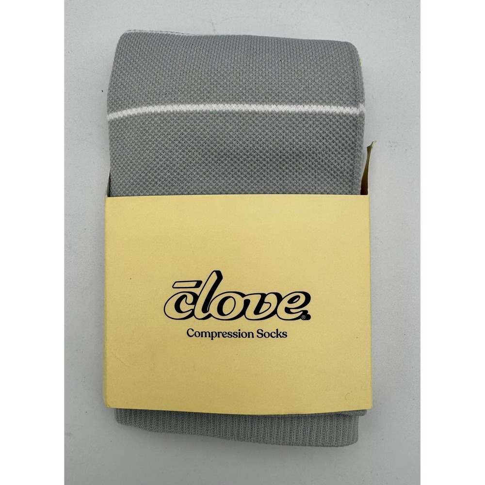 New Clove Compression Socks Grey Striped Medical Travel Women's Small